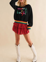 Black Rainbow Pullover Sweater