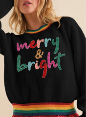 Black Rainbow Pullover Sweater