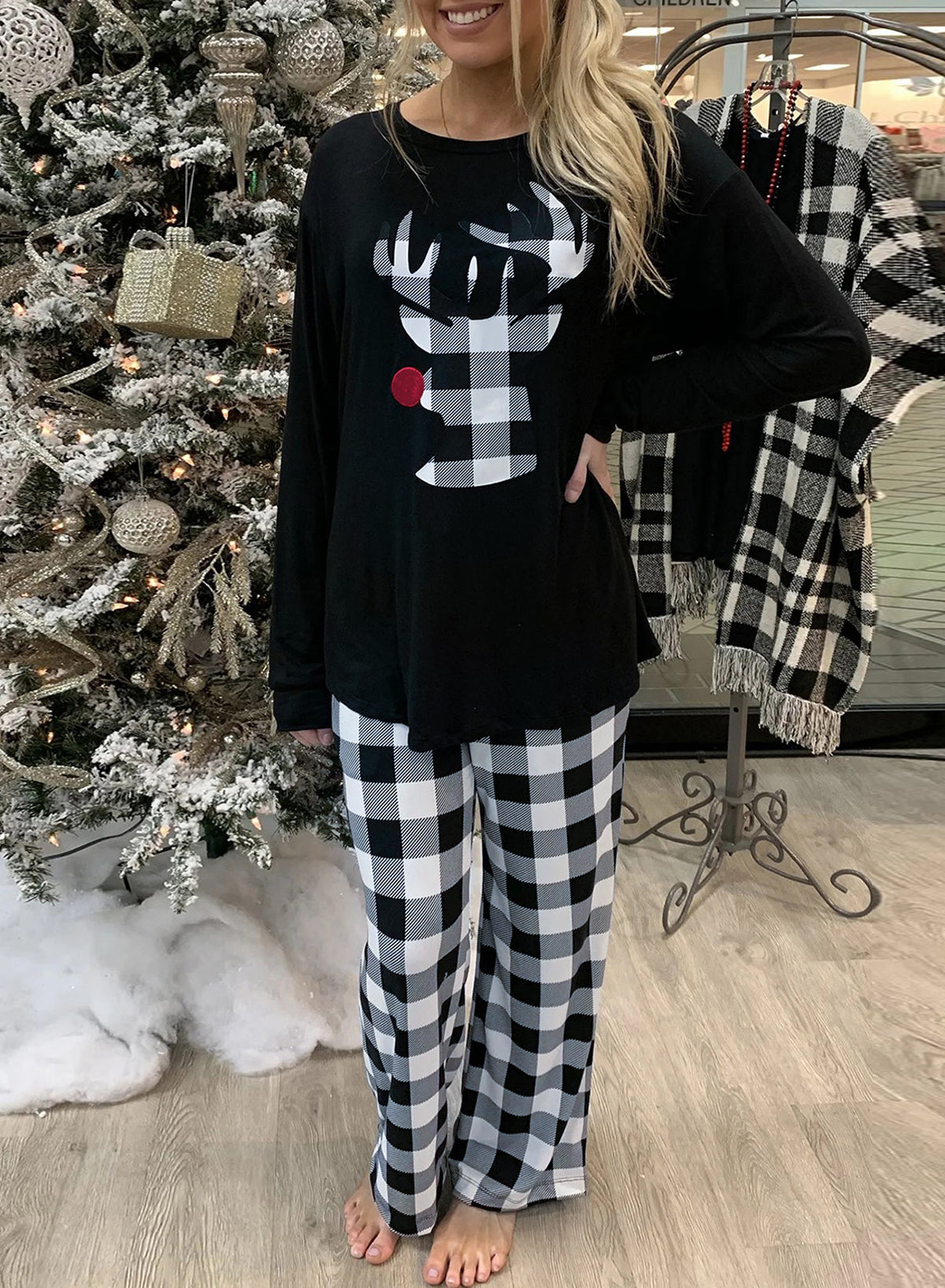 Black Christmas household two-piece outfit