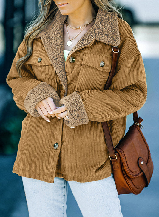 Yellow Solid Color Quilted Zip Up Puffer Jacket