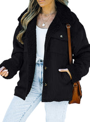 Black Solid Color Quilted Zip Up Puffer Jacket