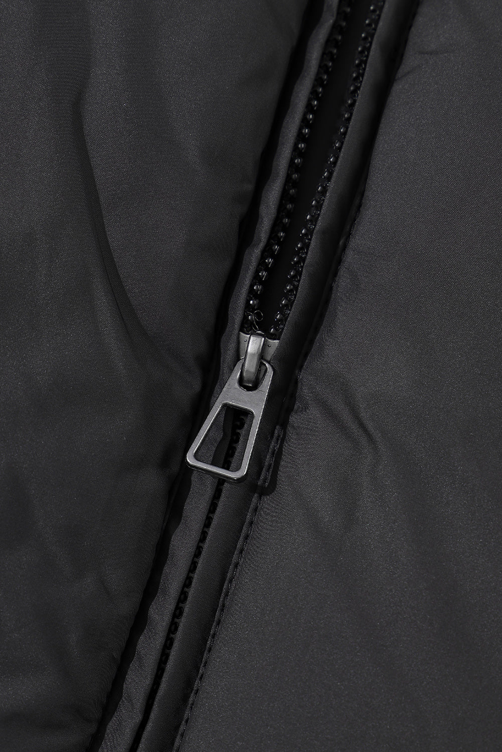 Black Pocket Zip Up Stand Collar Jacket