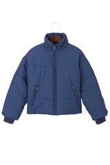 Blue Pocket Zip Up Stand Collar Jacket