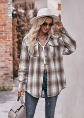 Women's Autumn and Winter Casual Fashion Oversized Loose Plaid Shirt