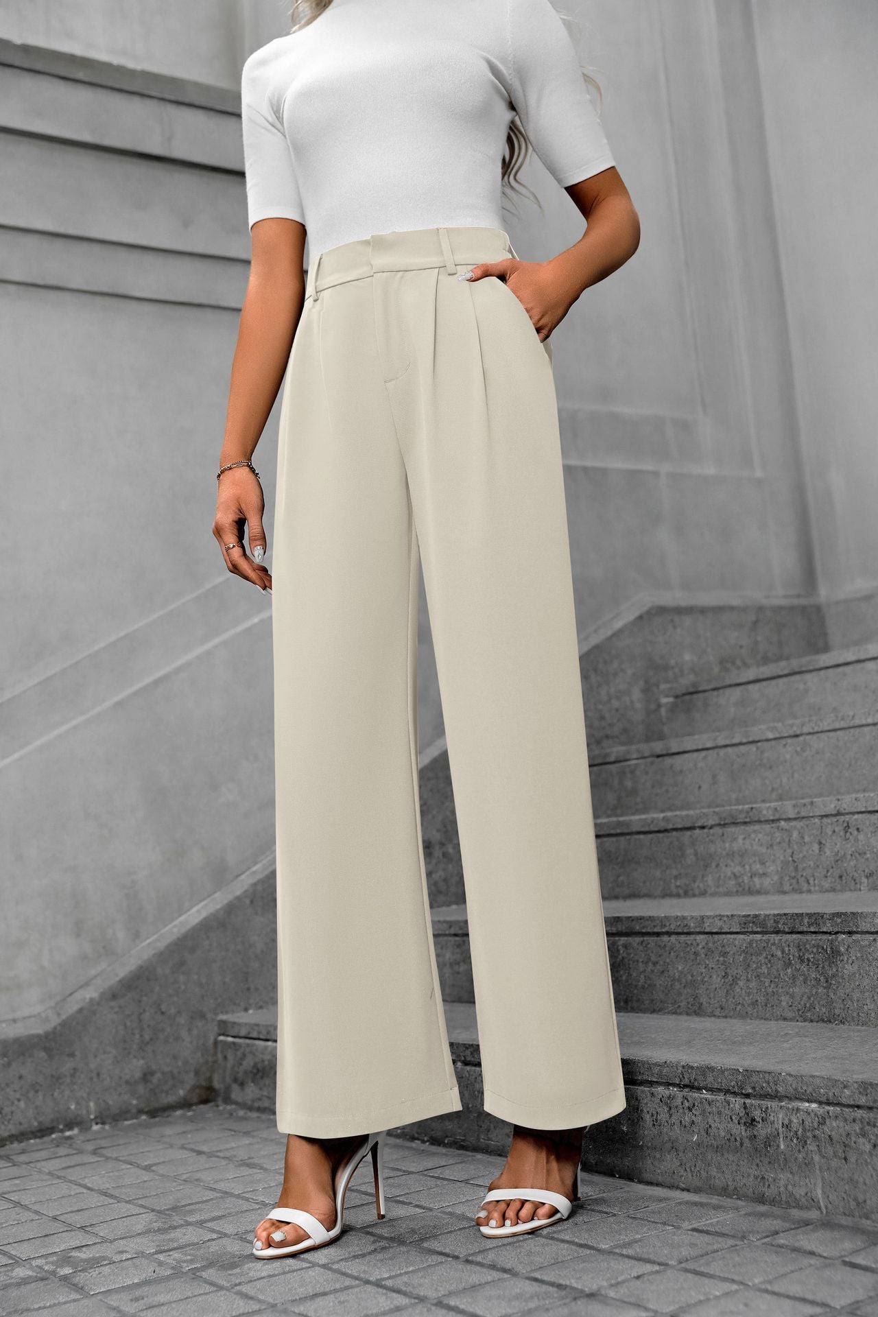 Women's Loose Casual Temperament Wide Leg Straight Suit Pants