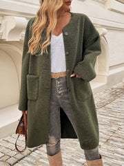 Casual Cardigan Breasted Pocket Trench Coat