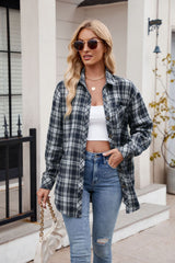 Women's Casual Fashion Spice Girls Loose Plaid Shirt