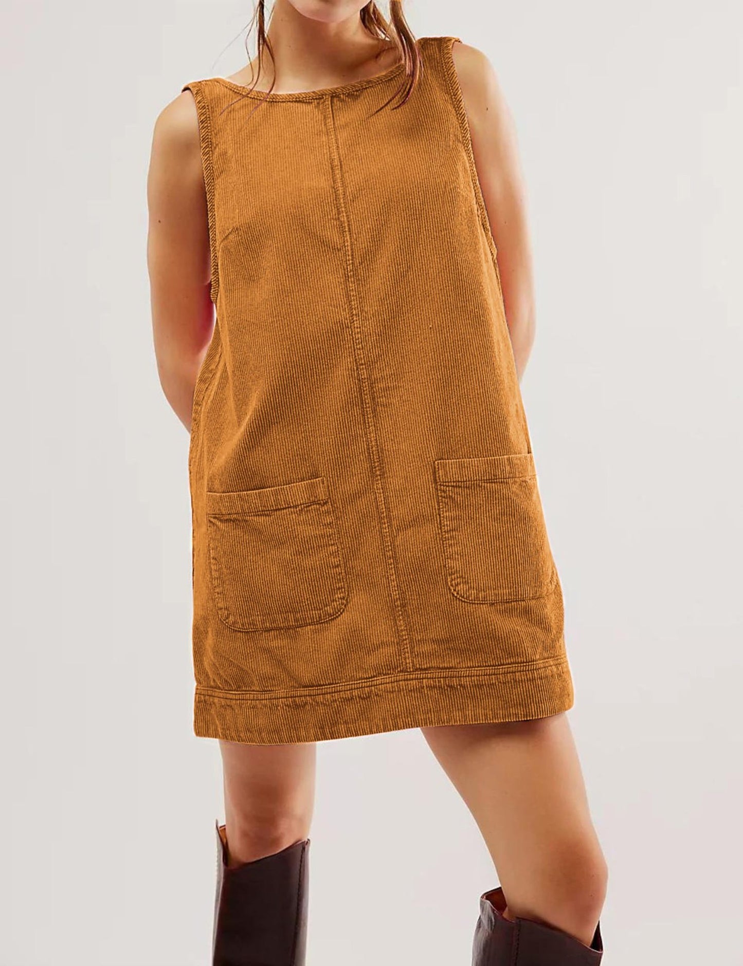 Women's Casual Corduroy Sleeveless Vest Y2K Dress