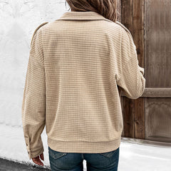 Women's Casual Texture Top Versatile Solid Color Coat