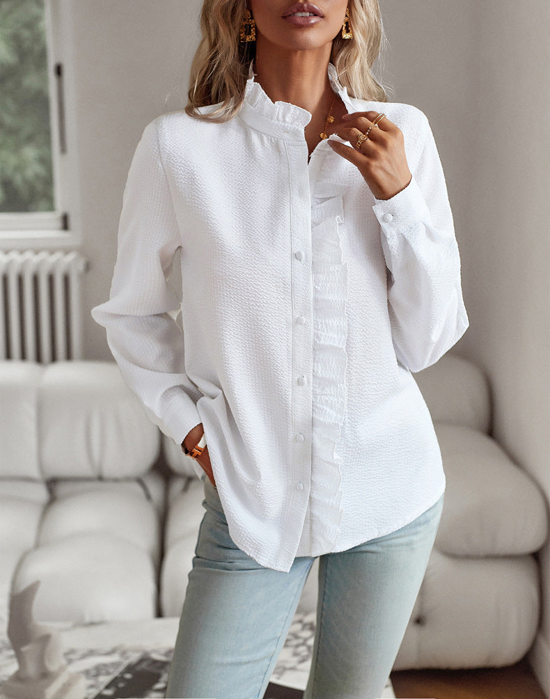 White Casual Tops Long Sleeve T Shirt Blouses