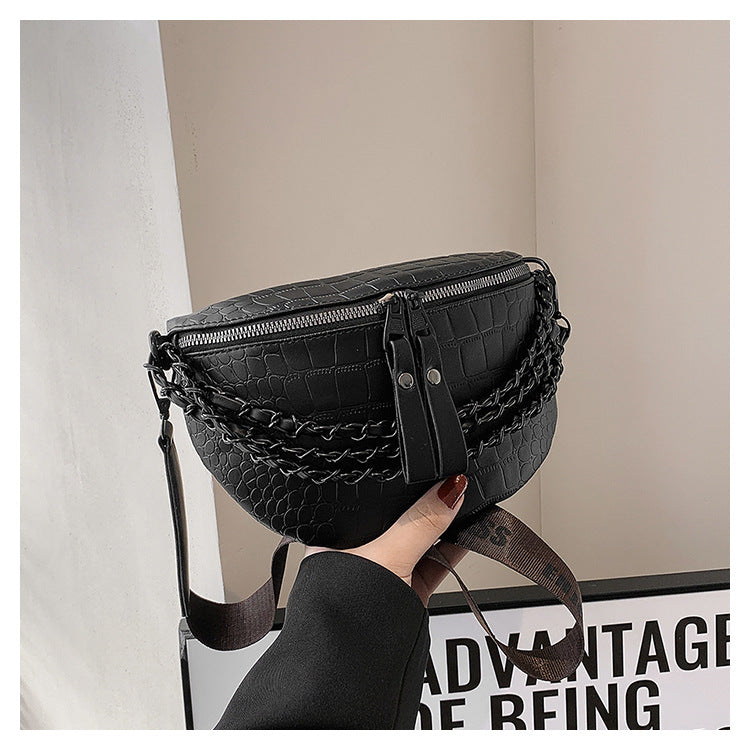 Women's Waist Bag with Wide Shoulder Strap  Small Bouncy Bag