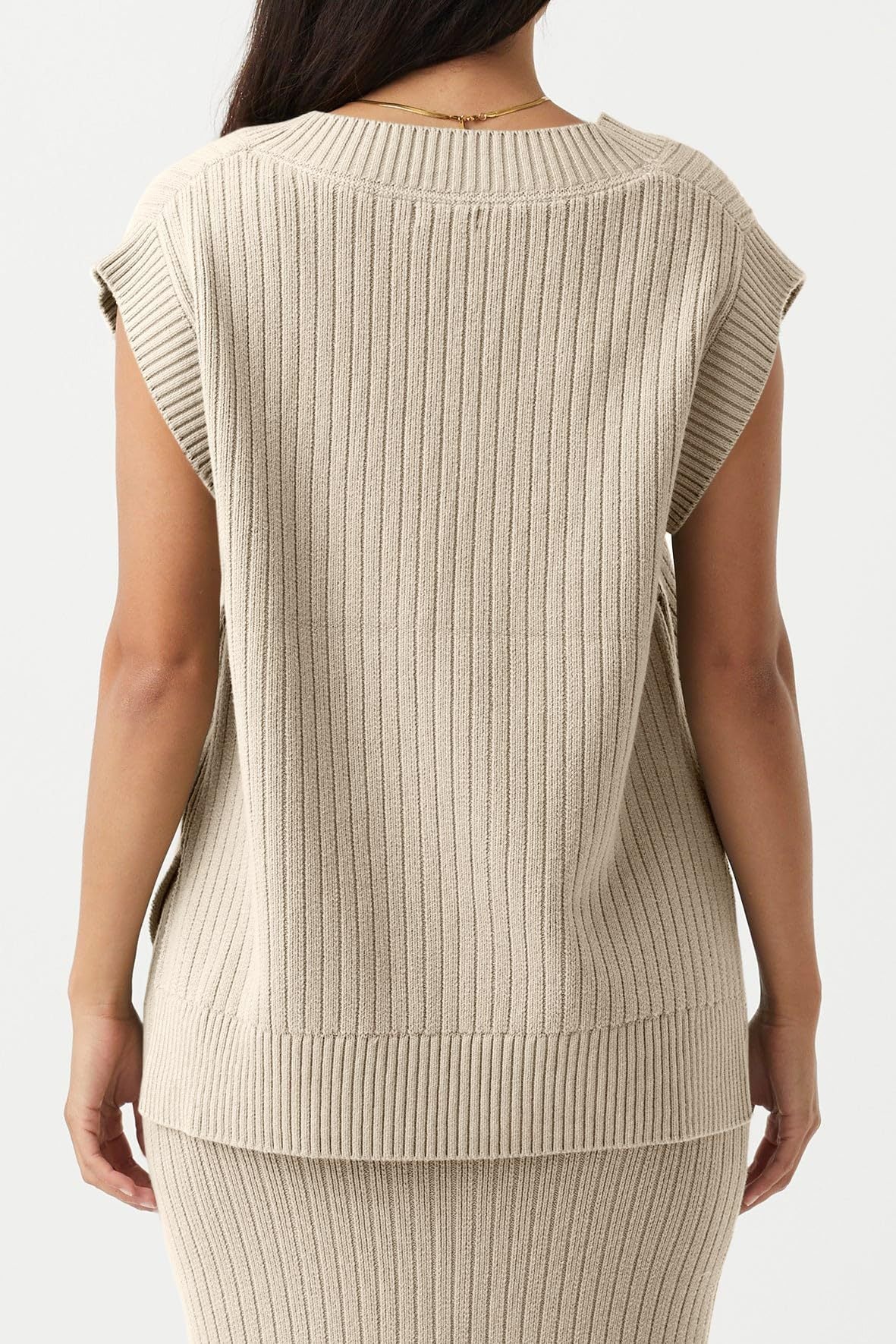 V-neck Sleeveless Casual Loose Pullover Sweater Vest