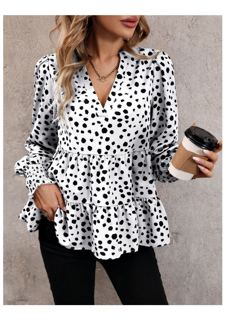 Long Sleeve Leopard Print Shirt Women's