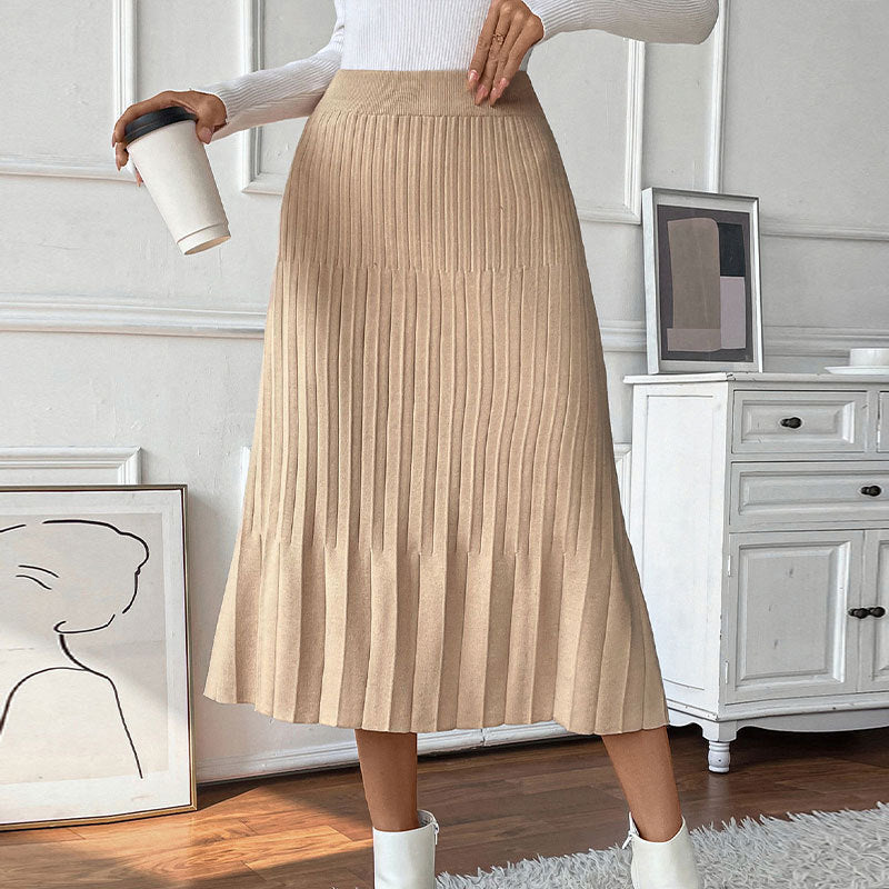 Solid Color Pleated Skirt Pleated Thin Skirt