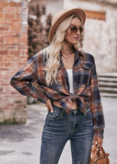 Women's Autumn and Winter Casual Fashion Oversized Loose Plaid Shirt