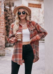 Women's Autumn and Winter Casual Fashion Oversized Loose Plaid Shirt