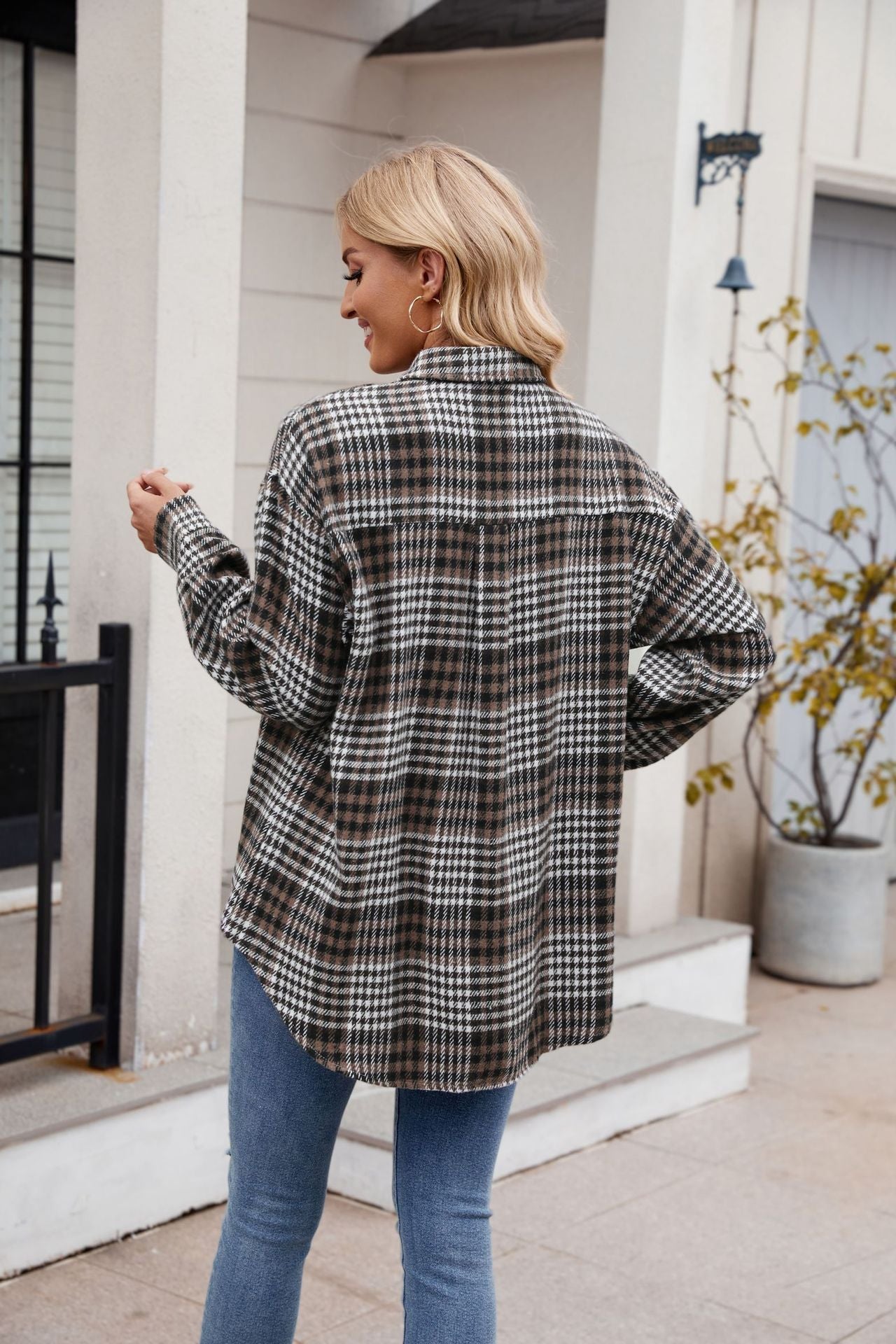 Women's Clothing Plaid Button-up Flannel Shirt