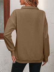 Semi-zipper Long-sleeved Sweatshirt