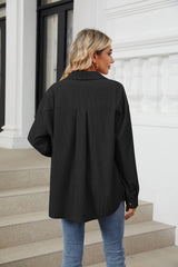 Women's Corduroy Lapel Long Sleeve Jacket