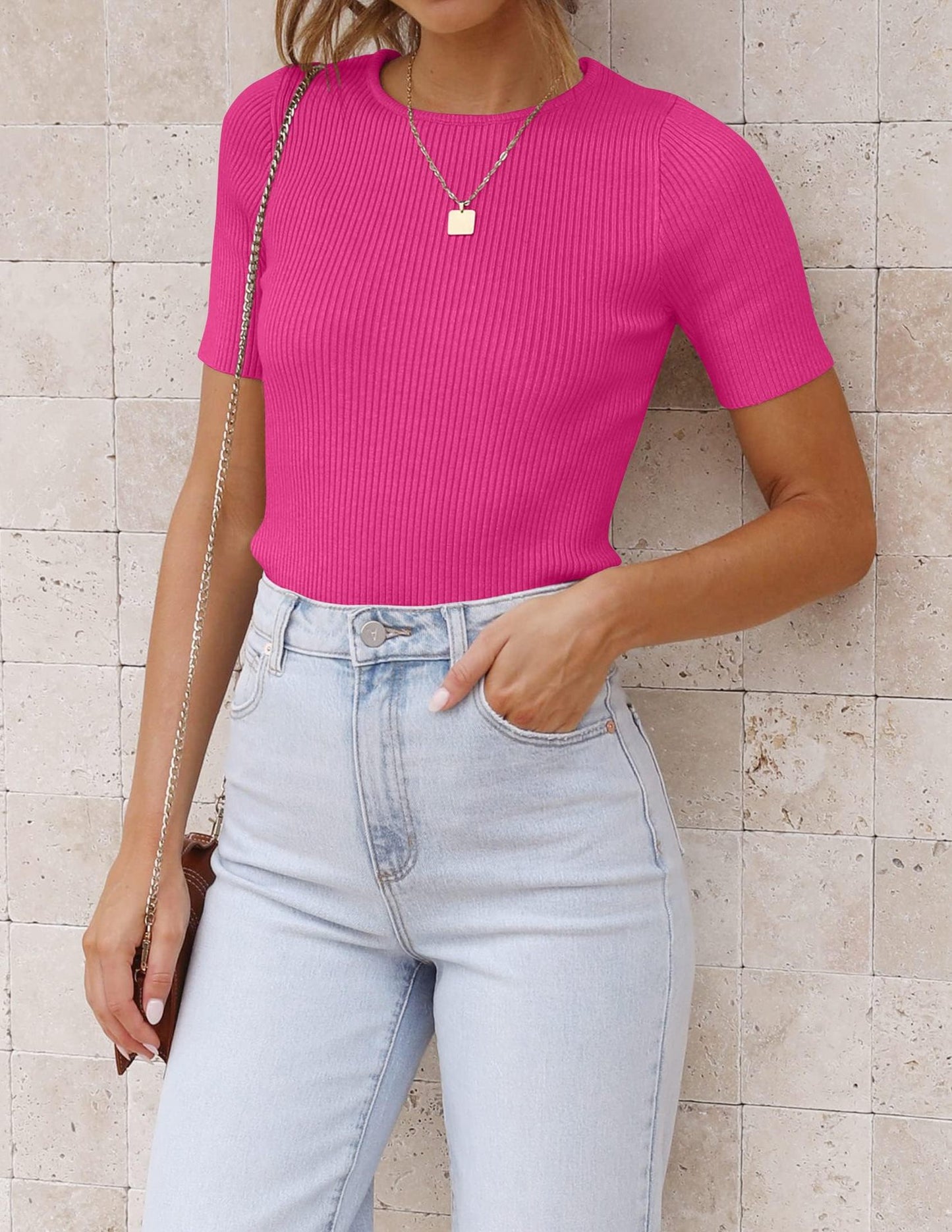 Solid Color Crew Neck Bottoming Tight Basic Sweater