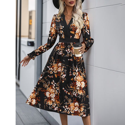 Women's Fashion Printed Medium and Long Dress