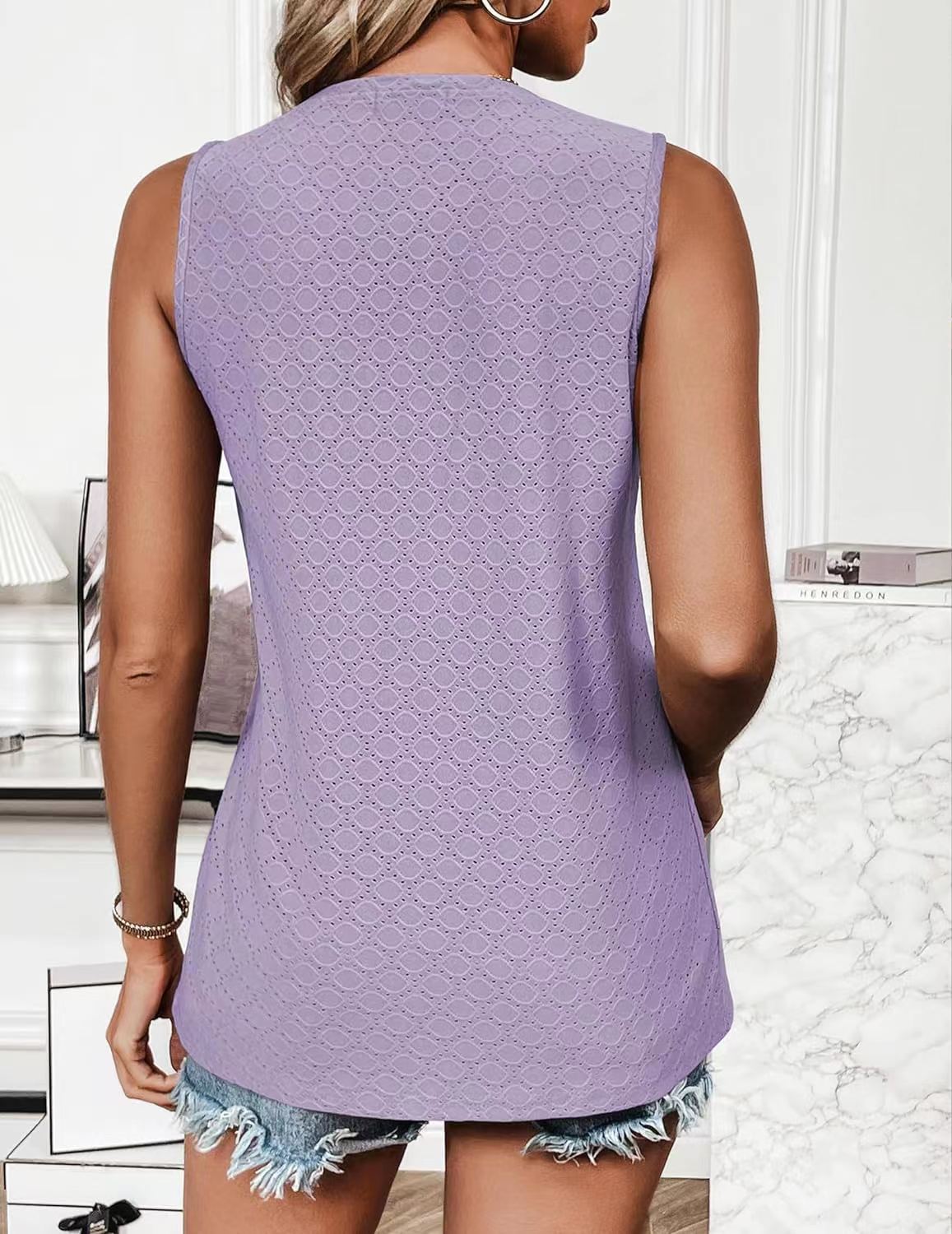 Women's Round Neck Printed Vest T-shirt Top