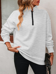 Semi-zipper Long-sleeved Sweatshirt