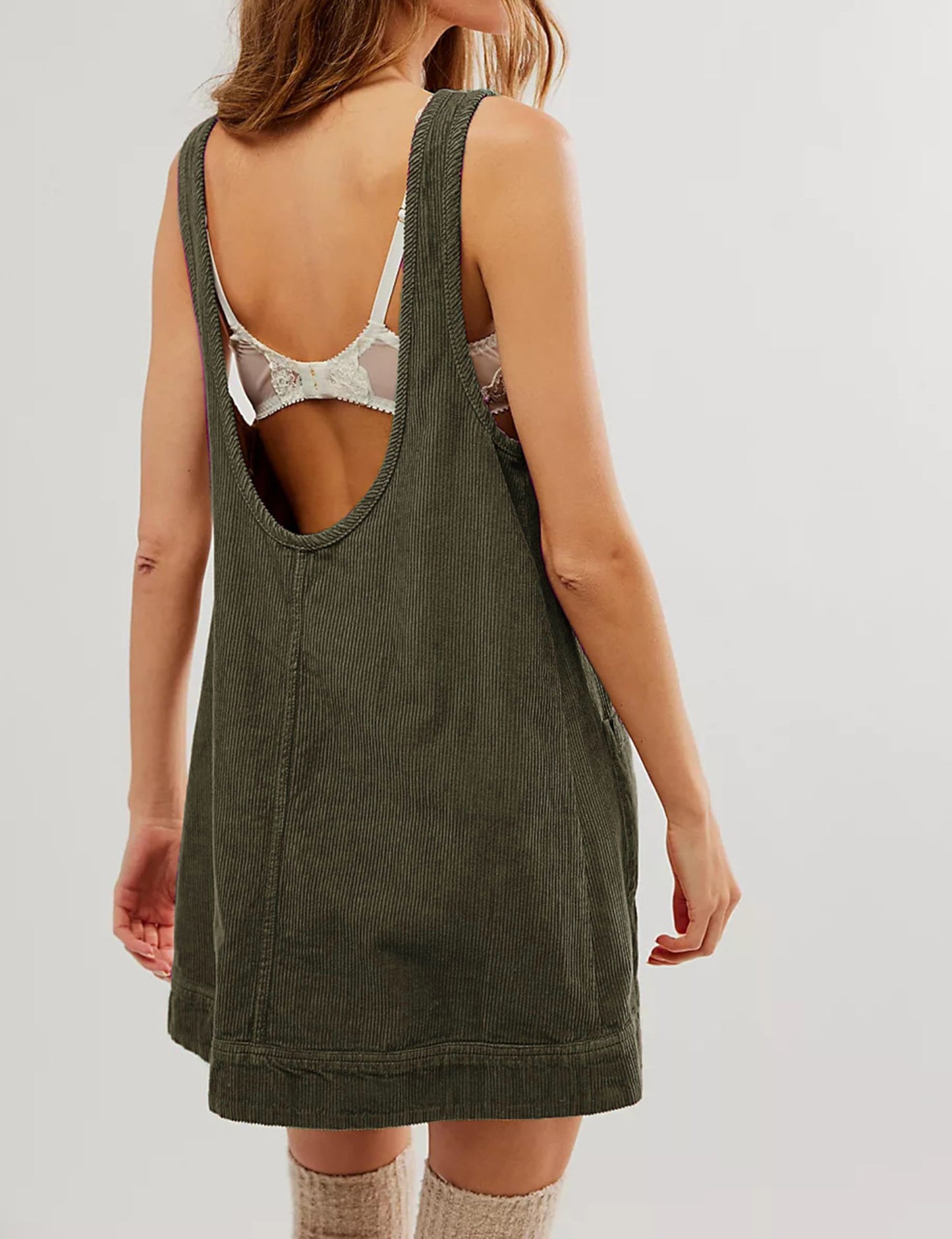 Women's Casual Corduroy Sleeveless Vest Y2K Dress