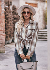 Women's Autumn and Winter Casual Fashion Oversized Loose Plaid Shirt