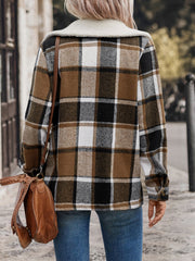 Polished Lapel Plaid Jacket Women