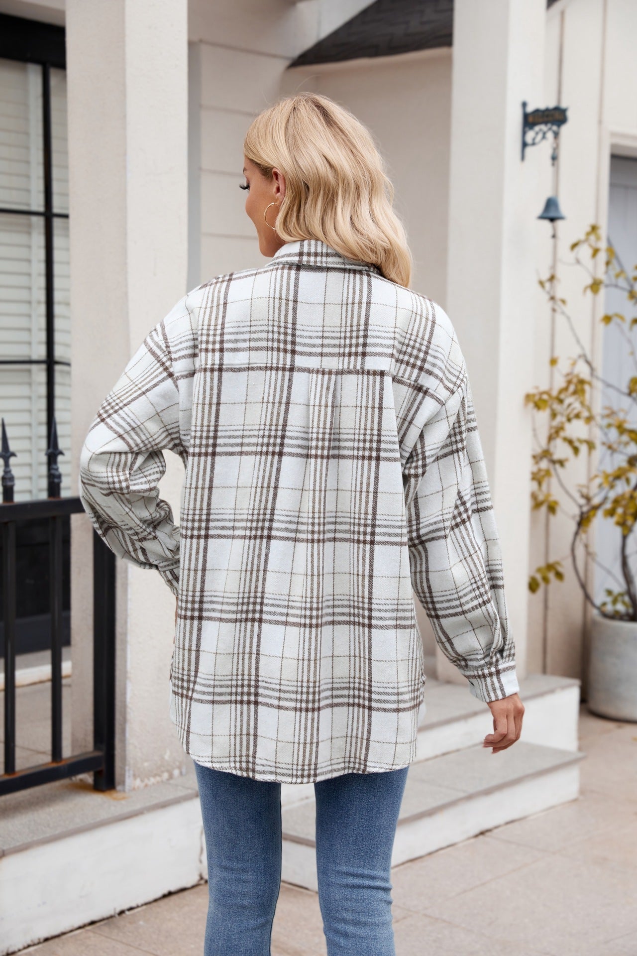 Women's Clothing Plaid Button-up Flannel Shirt