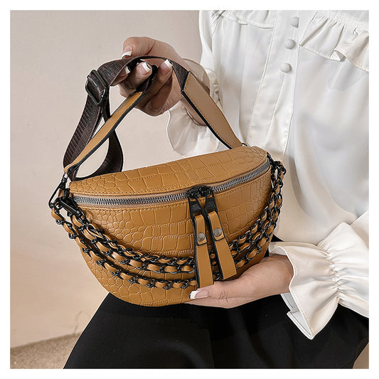 Women's Waist Bag with Wide Shoulder Strap  Small Bouncy Bag