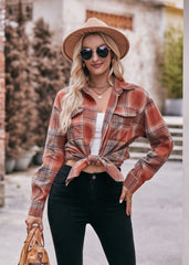 Women's Autumn and Winter Casual Fashion Oversized Loose Plaid Shirt