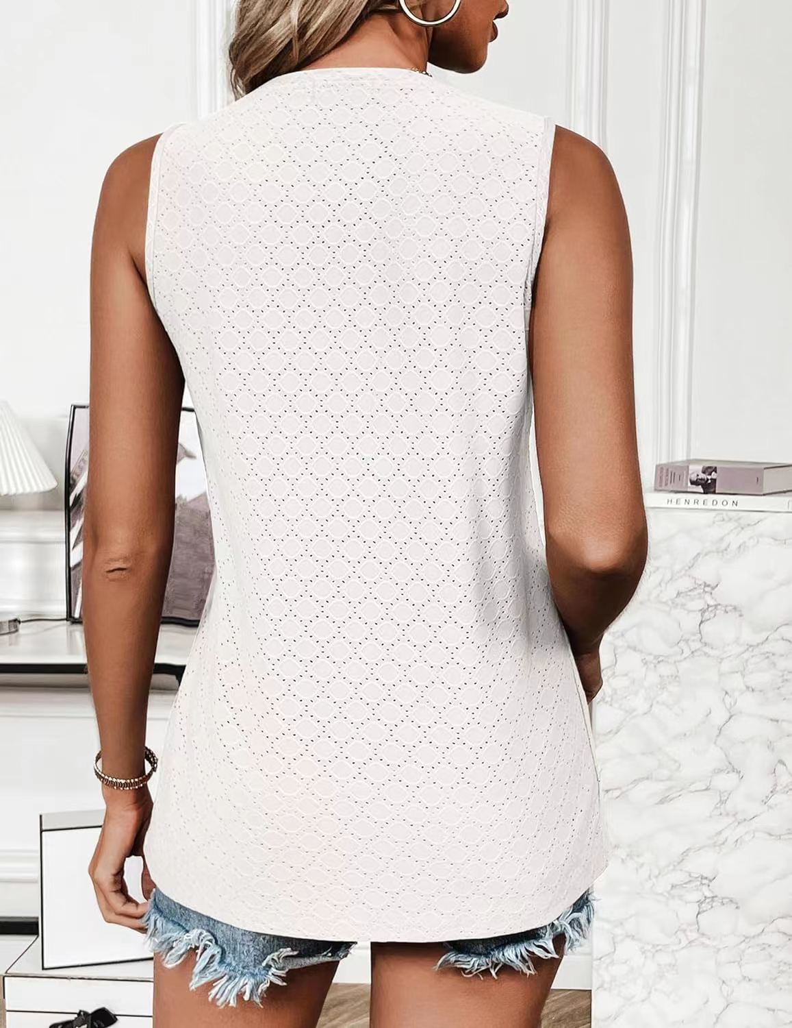 Women's Round Neck Printed Vest T-shirt Top