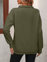 Semi-zipper Long-sleeved Sweatshirt