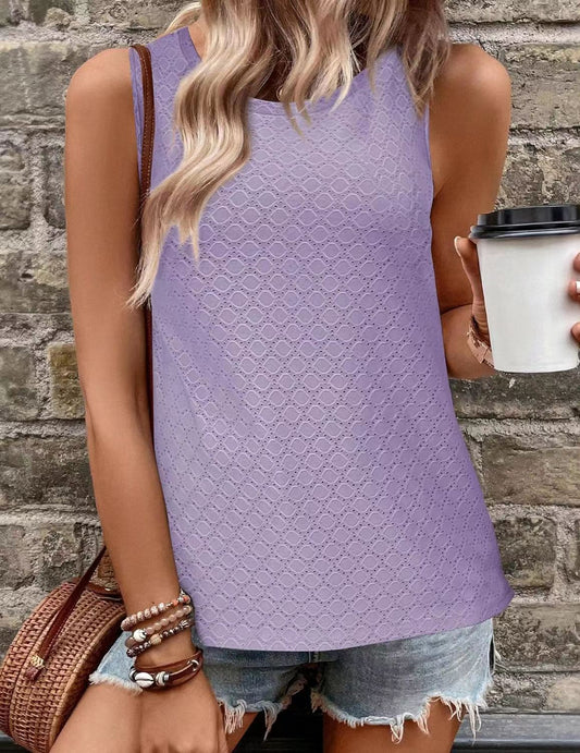 Women's Round Neck Printed Vest T-shirt Top