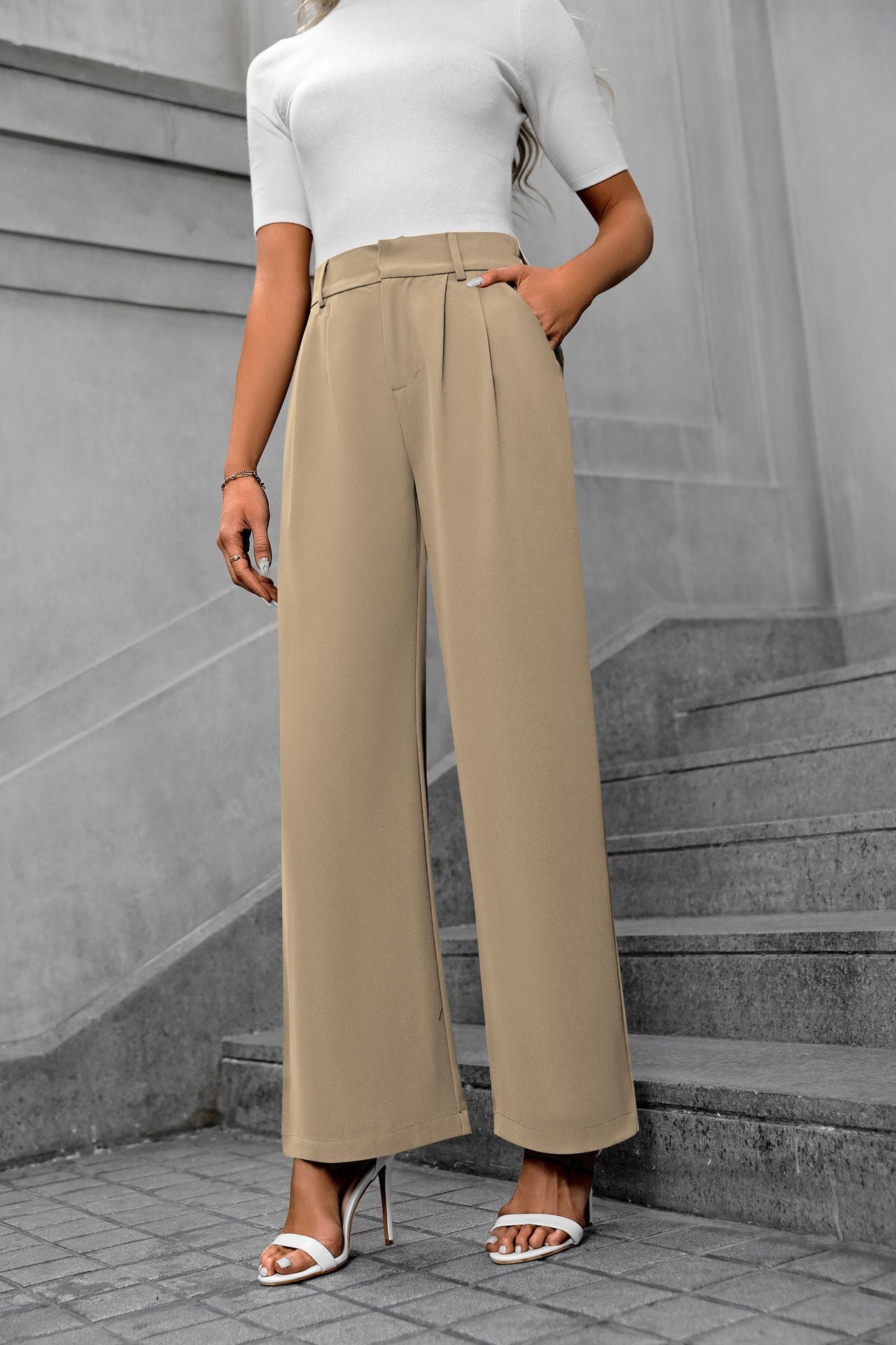 Women's Loose Casual Temperament Wide Leg Straight Suit Pants