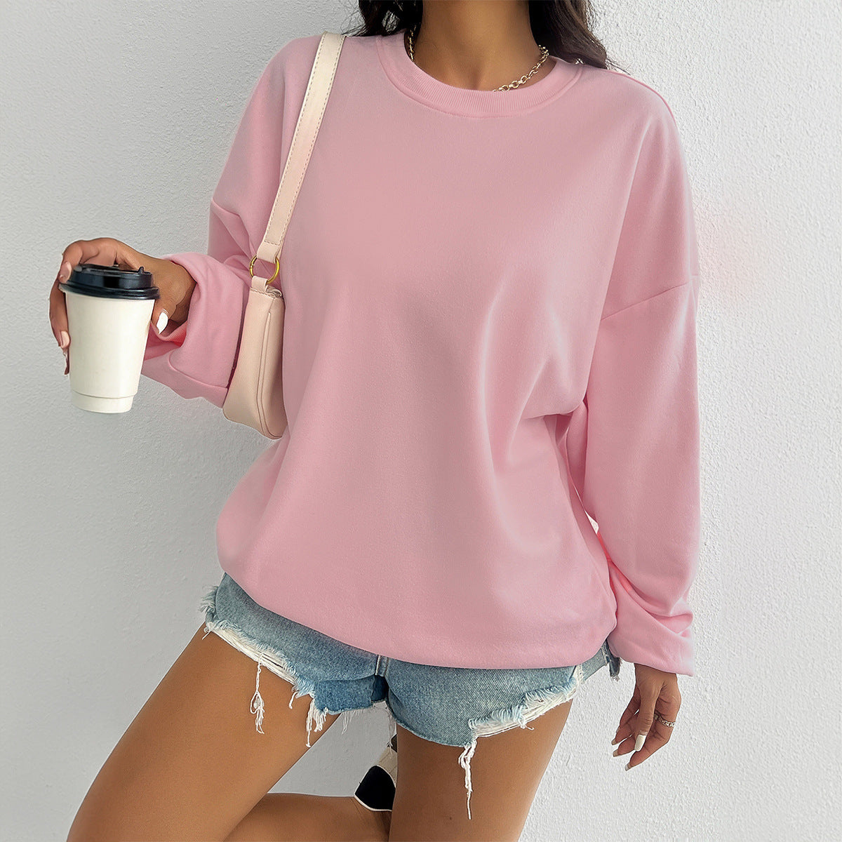 Women's Casual Loose Knitted Sweater Long Sleeve Top Sweater