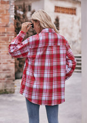 Women's Autumn and Winter Casual Fashion Oversized Loose Plaid Shirt