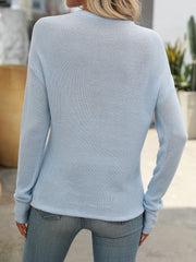 Women's Crew Neck Long Sleeve Knitted Thick Stitch Casual Sweater