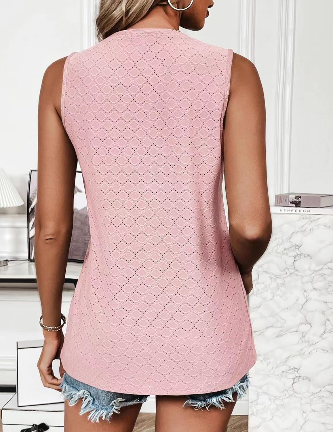 Women's Round Neck Printed Vest T-shirt Top