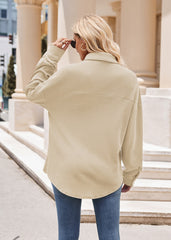 Women's Casual Loose Pocket Waffle Fashion Shirt