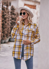 Women's Autumn and Winter Casual Fashion Oversized Loose Plaid Shirt