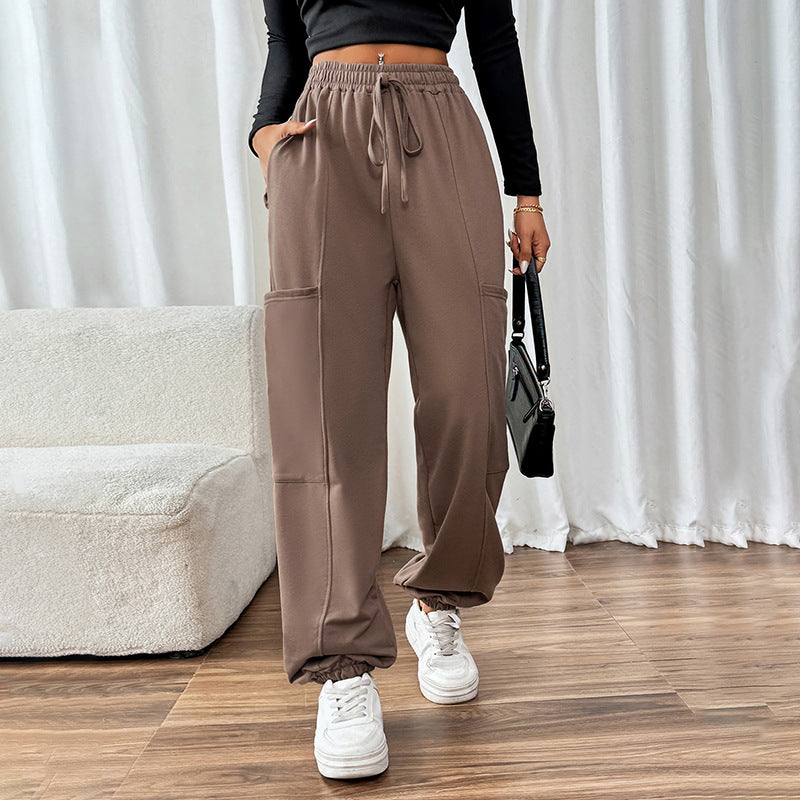 Idle Sweatpants Women's Pocket Elastic Sweatpants