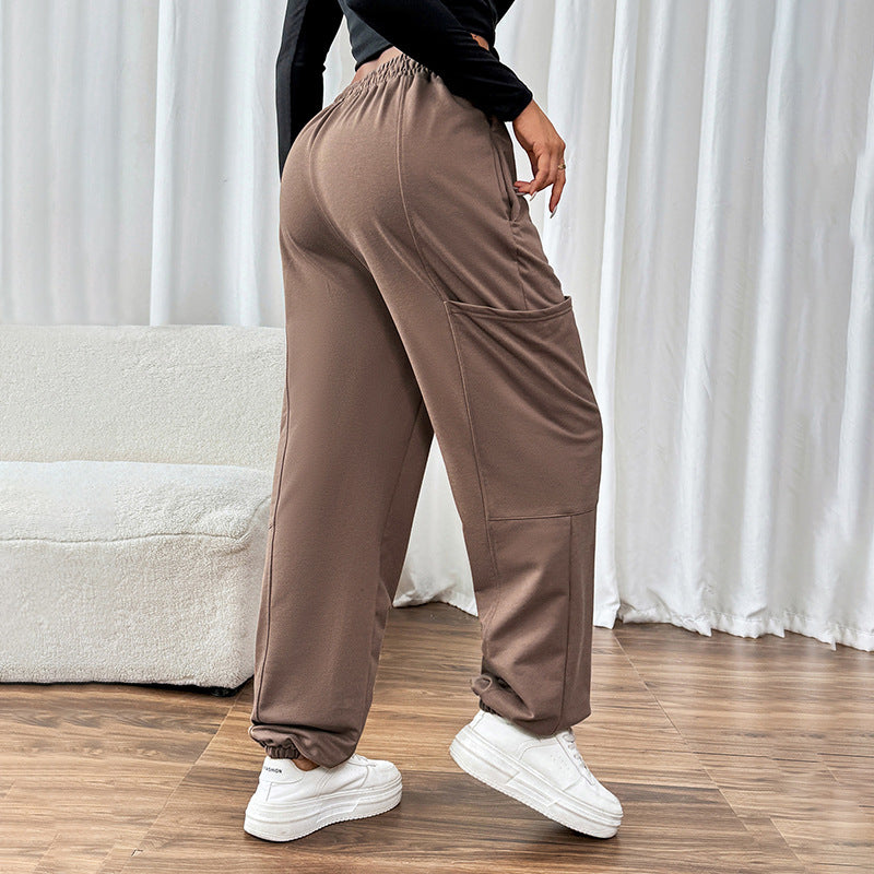 Idle Sweatpants Women's Pocket Elastic Sweatpants