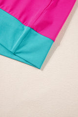 Multicolor Color Block Detail Casual Two-piece Set