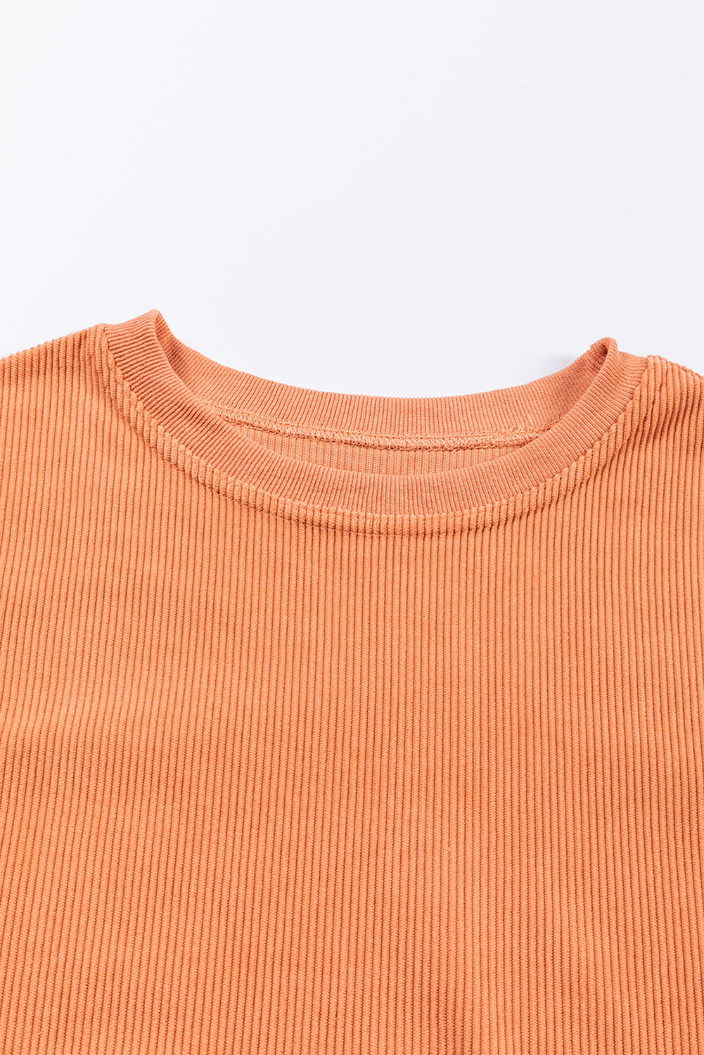 Apricot Ribbed Corded Oversized Sweatshirt