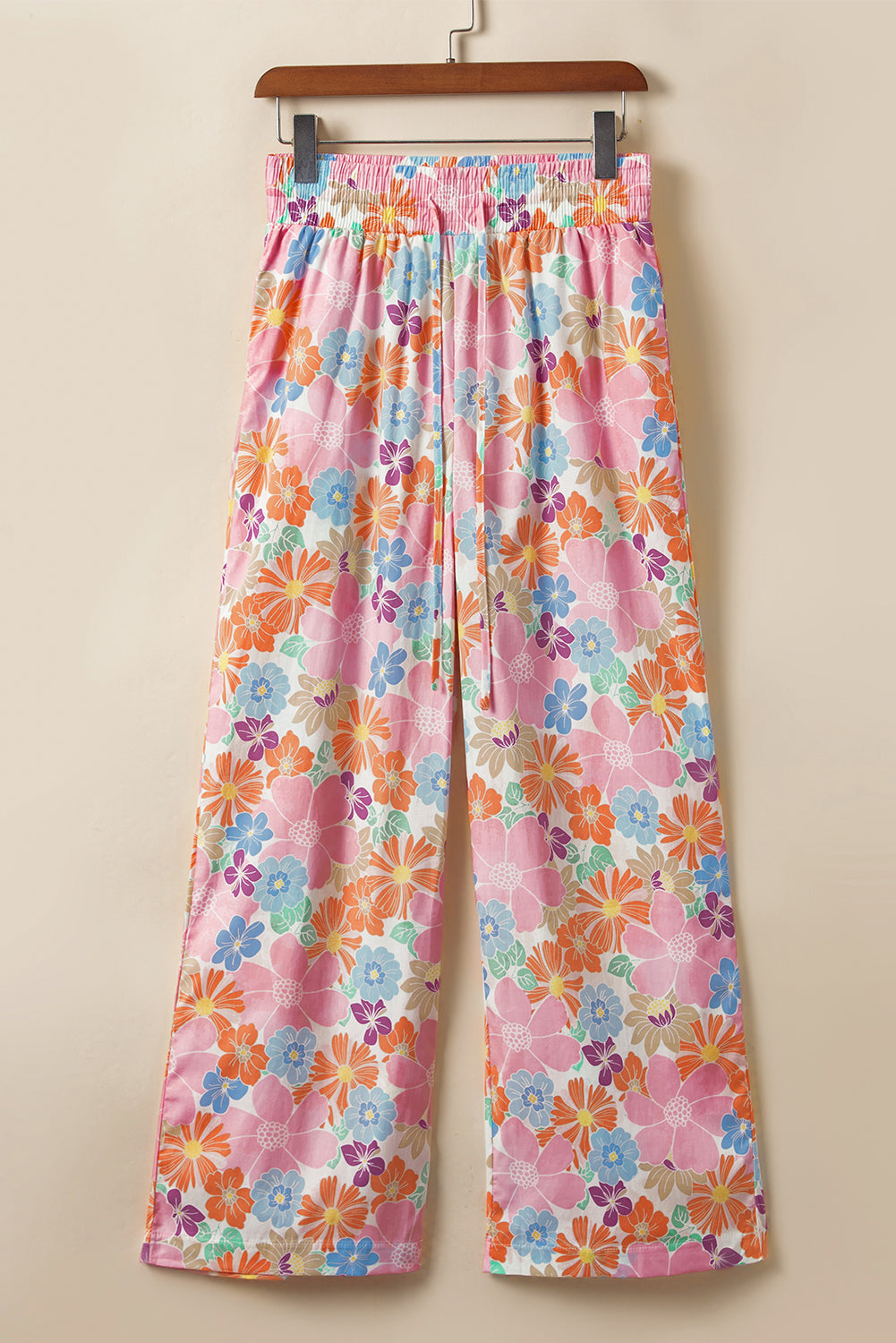 Women's Floral Smocked Waist Loose Pants