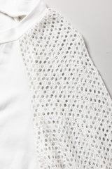 Pointelle Lace Half Sleeve Crew Neck Tee