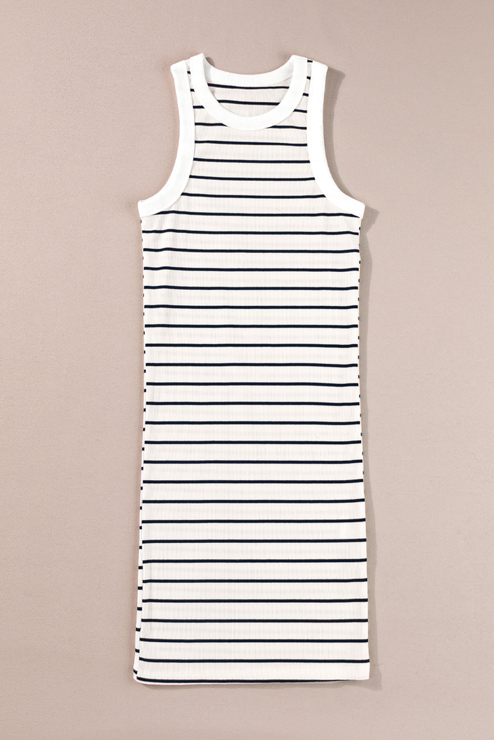 Stripe Ribbed Knit Tank Mini Dress